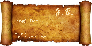 Hengl Bea névjegykártya